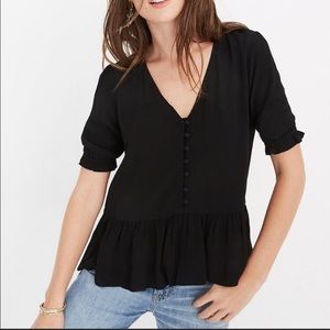 Madewell Courtyard Ruffle Hem Blouse